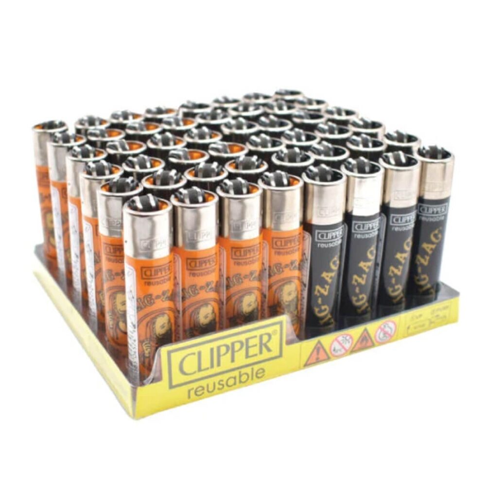 Clipper CP11R Reusable Classic Large Lighter (DSPLY 48pc) Zig Zag (SAS)