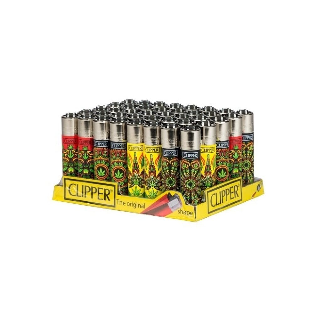 Clipper CP11R Reusable Classic Large Lighter (DSPLY 48pc) PSY Weed 4/4 (SAS)