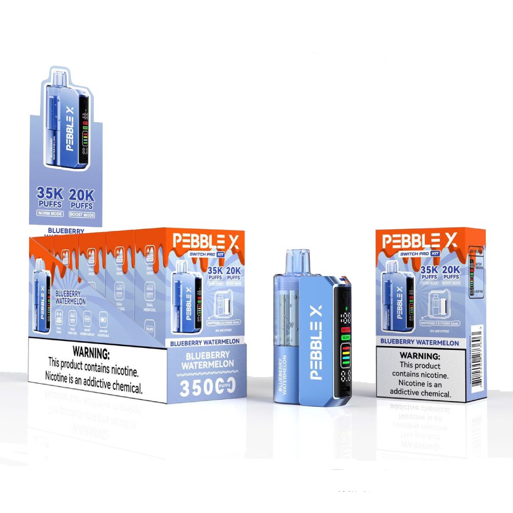 Pebble X Disposable + Power Dock Blueberry Watermelon with packaging