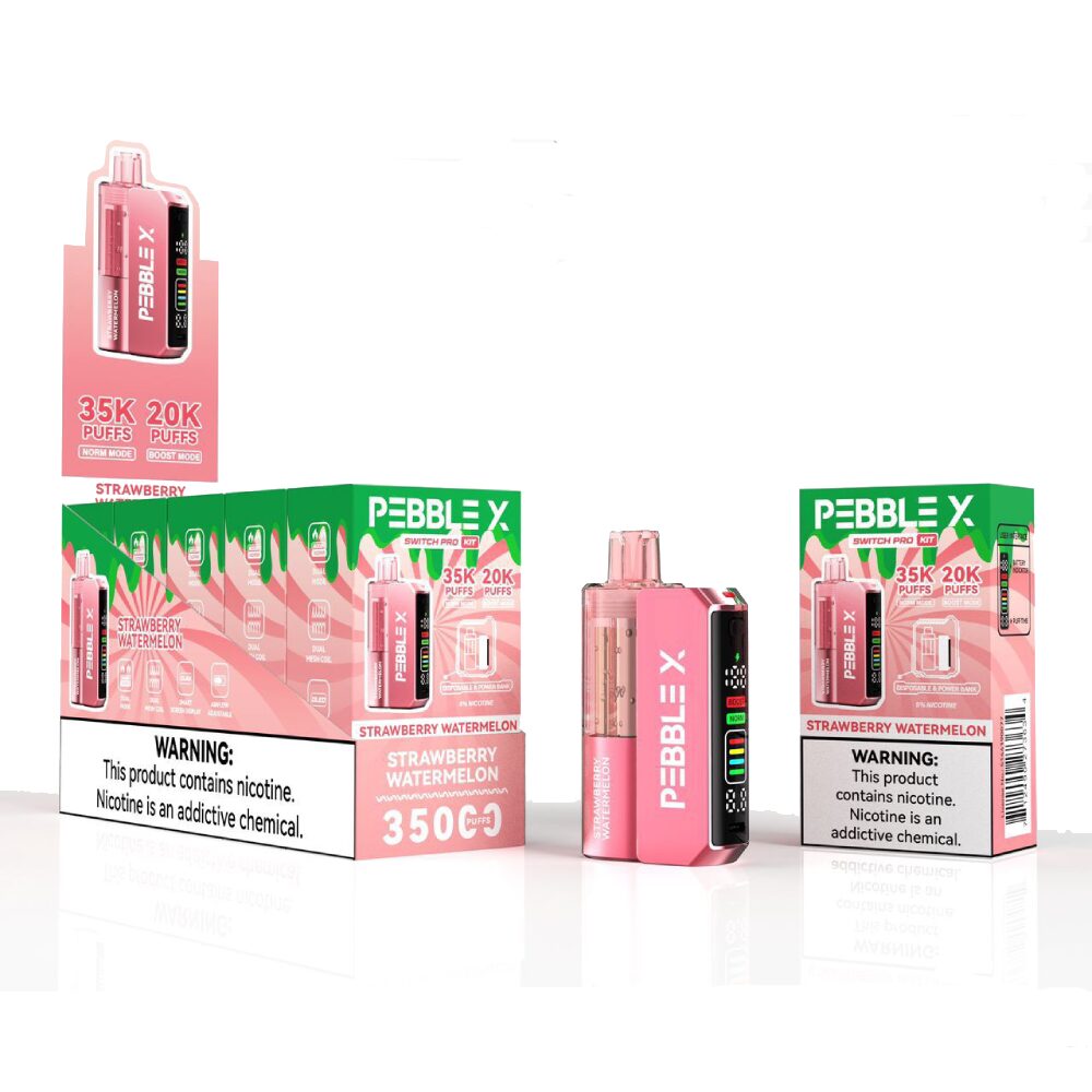 Pebble X Disposable + Power Dock Strawberry Watermelon with packaging