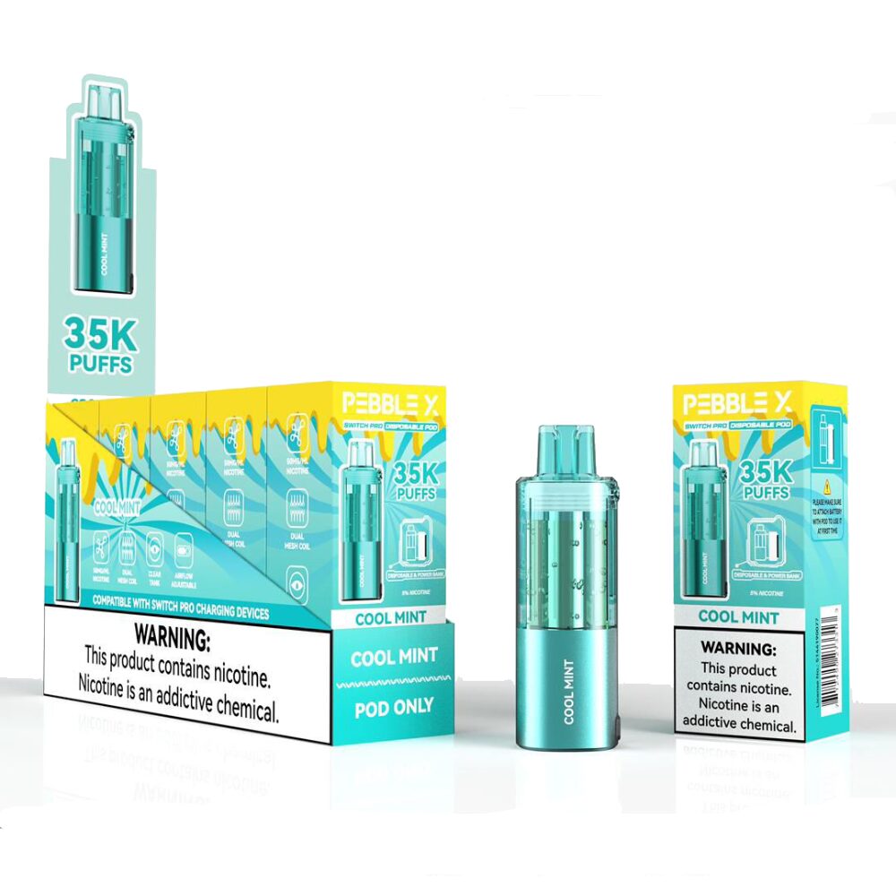 Pebble X Disposable Pod Cool Mint with packaging
