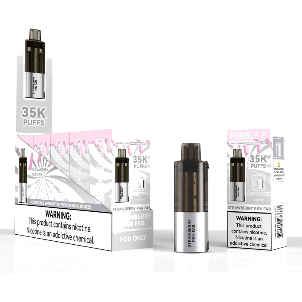 Pebble X Disposable Pod Strawberry PKN Fab with packaging