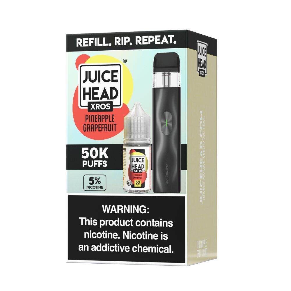 Vaporesso XROS 4 Mini Pod System + Juice Head 30mL (Collab Bundle) Pineapple Grapefruit packaging