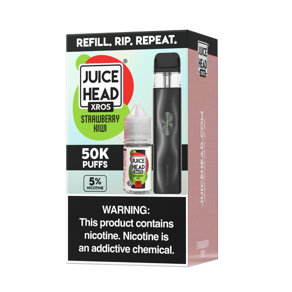 Vaporesso XROS 4 Mini Pod System + Juice Head 30mL (Collab Bundle) Strawberry Kiwi packaging