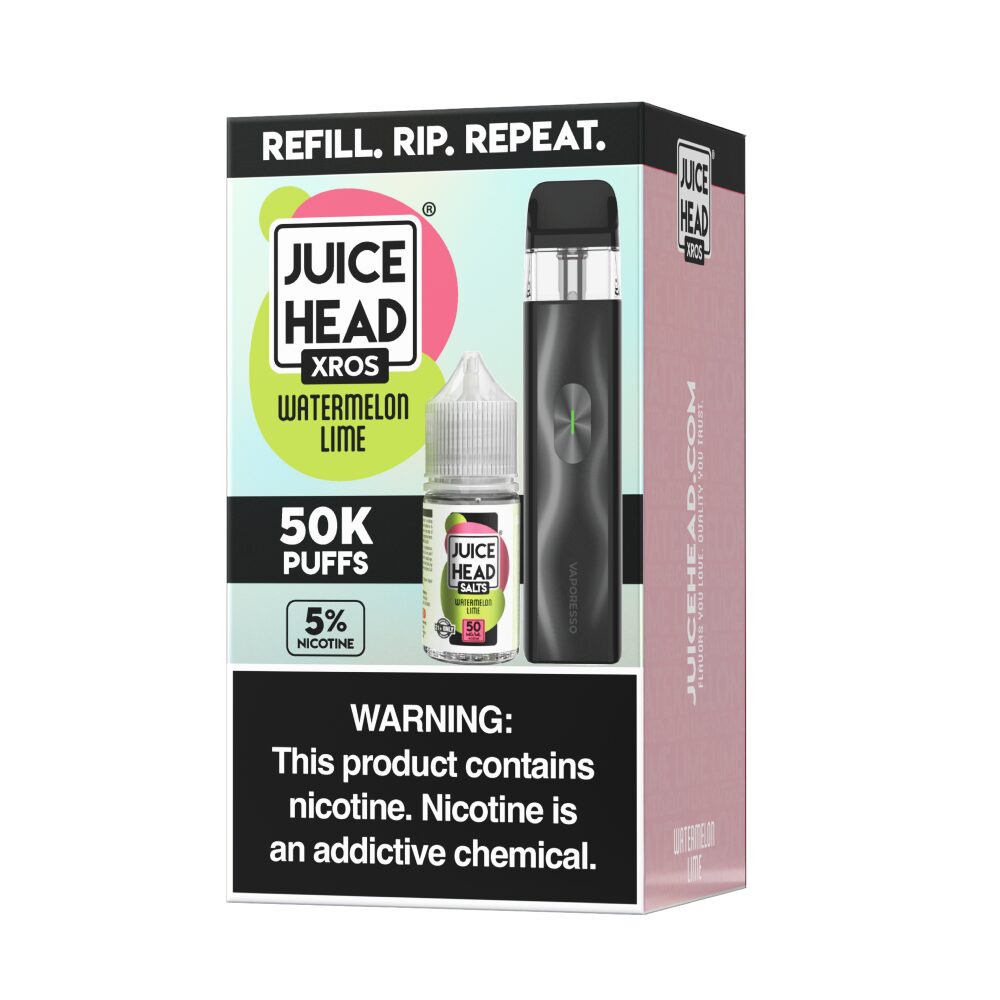 Vaporesso XROS 4 Mini Pod System + Juice Head 30mL (Collab Bundle) Watermelon Lime packaging