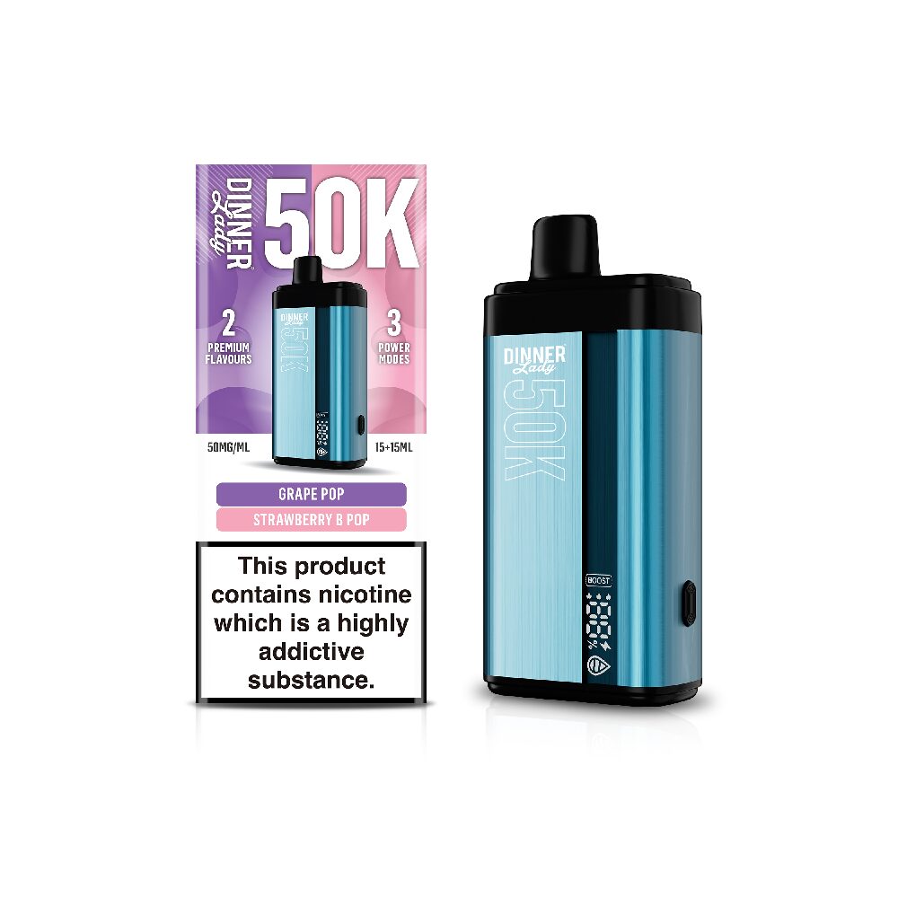 Dinner Lady Disposable Grape Pop + Strawberry B-Pop with packaging