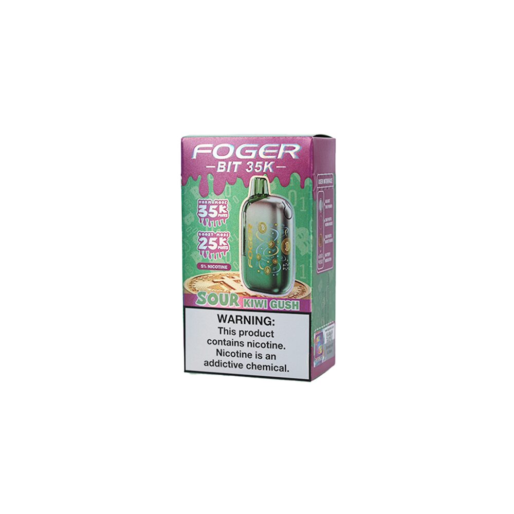 Foger Bit Disposable Sour Kiwi Gush with packaging