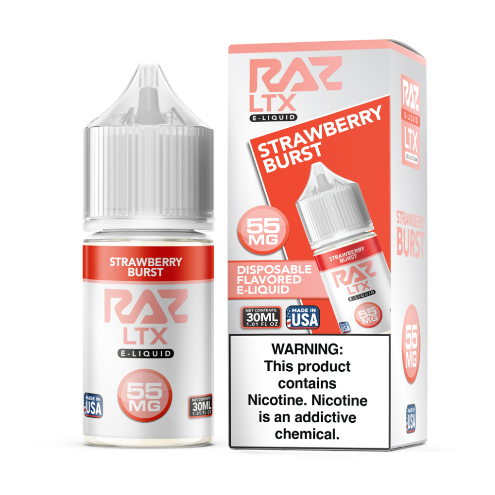 Strawberry Burst RAZ LTX Salts 30mL with packaging