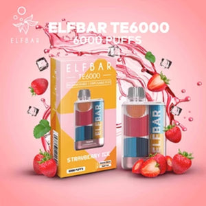 Elf Bar TE6000 Disposable Strawberry Ice with Packaging