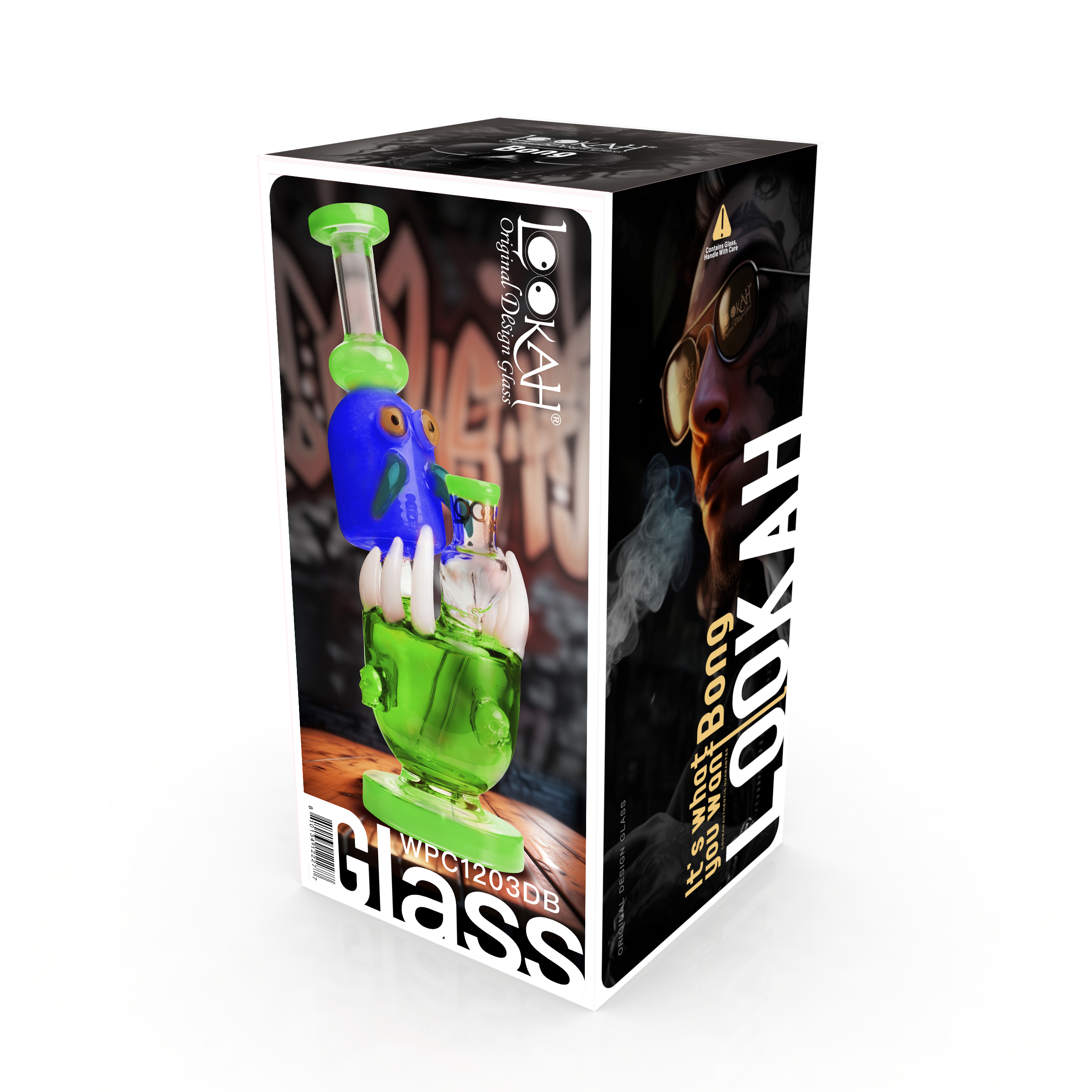 Lookah 9.6" Cute Critter Octopus Dab Rig (WPC1203) Dark Blue with packaging