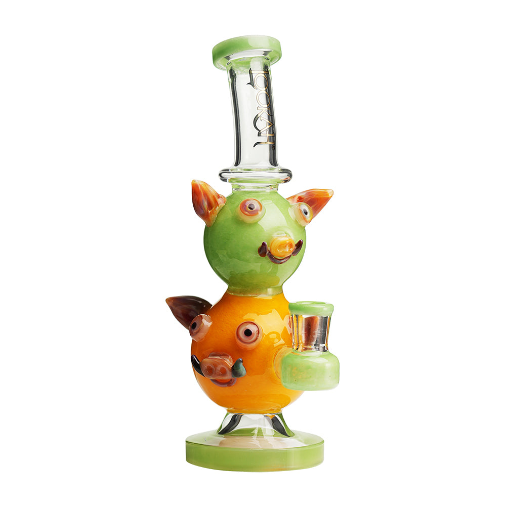 Lookah 9.5“ Cute Double Piggy Dab Rig (WPC1208) Green