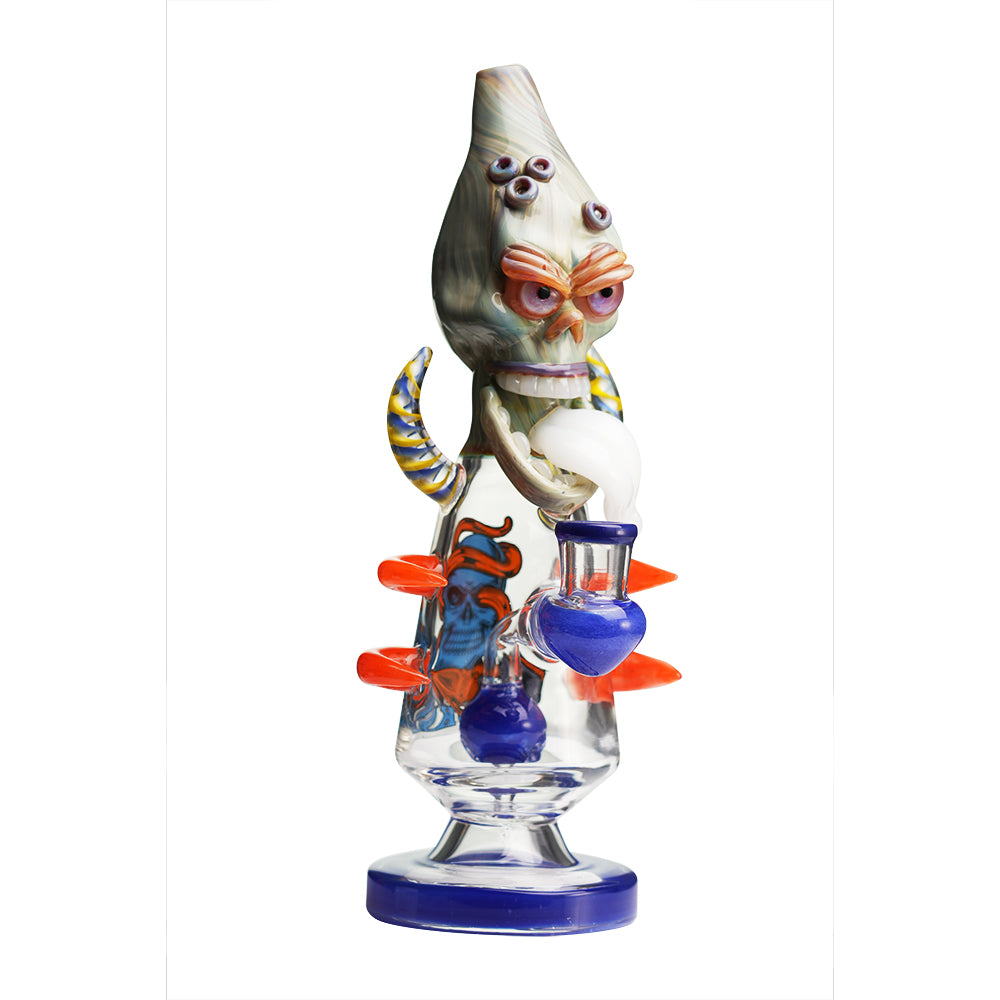 Lookah 10″ Cool Dry Bones Skull Water Pipe (WPC1212) Dark Blue