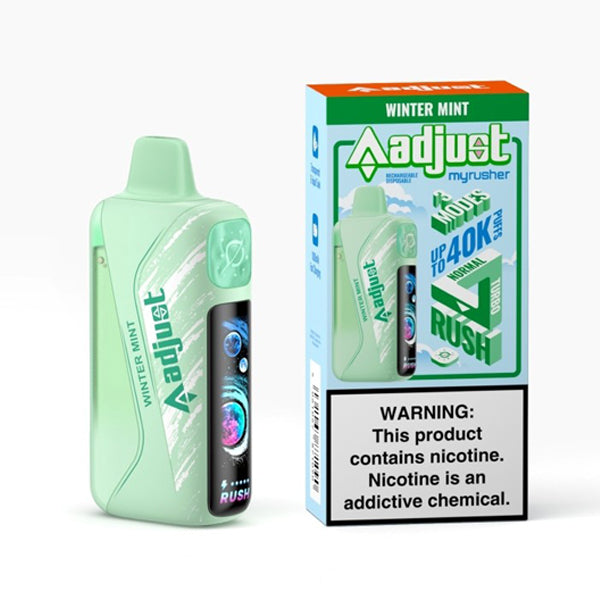 Adjust MyRusher Disposable winter mint with packaging