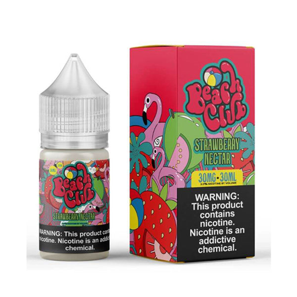 Strawberry Nectar by Beach Club E-Liquid 30mL (Salts) with packaging