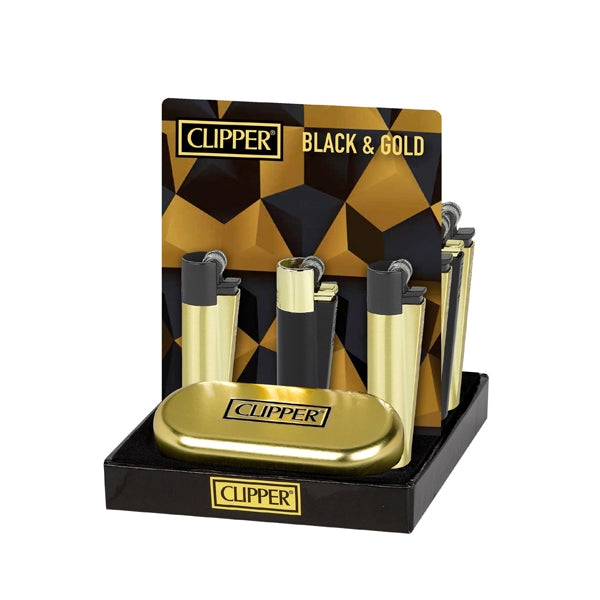 Clipper (Lighter) CMP11 Metal Flint black and gold