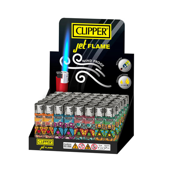 Clipper CMKJ11 Jet Flame Lighter (DSPLY 48pc) shiny bettle packaging