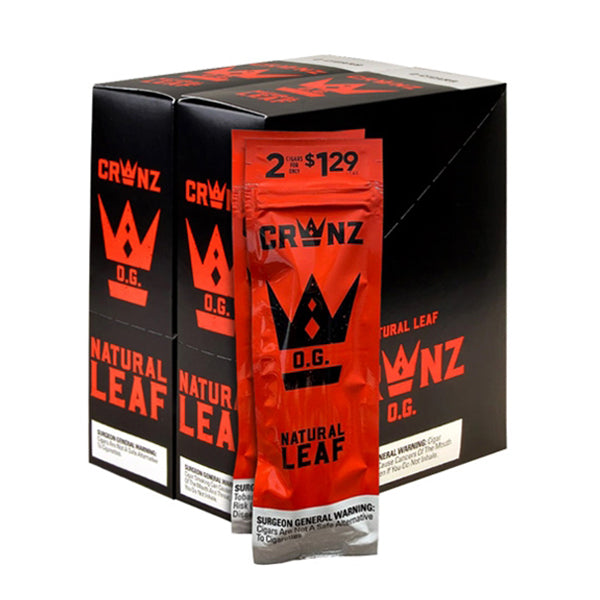 Crwnz Natural Leaf og packaging