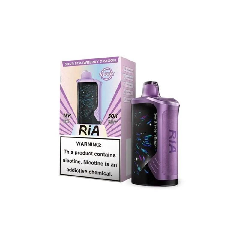 RIA NV30K Disposable Sour Strawberry Dragon with packaging