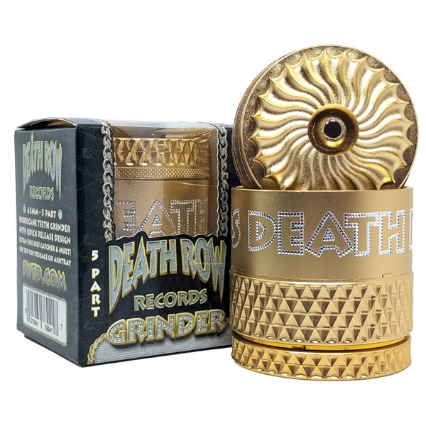 Death Row Records (Grinder)(Metal) 63mm Hurricane Grinder 5 part gold with packaging