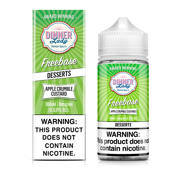Dinner Lady Apple Crumble Custard TFN 100mL Freebase Vape Juice with packaging