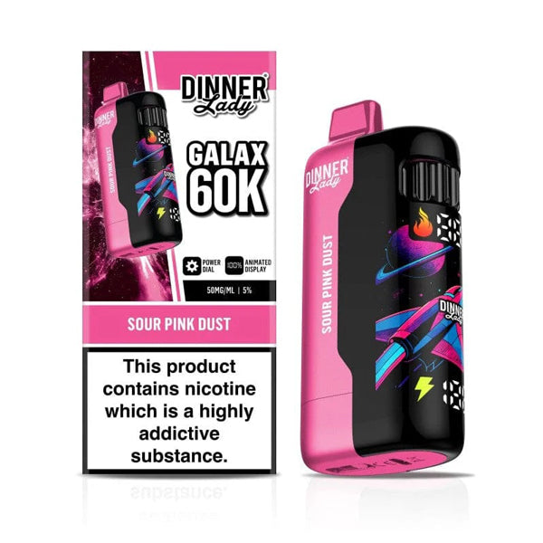 Dinner Lady Galax Disposable sour pink dust with packaging