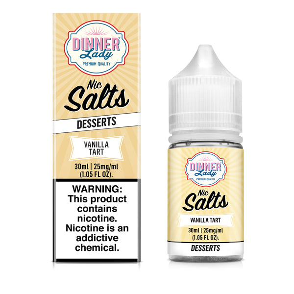 Dinner Lady Vanilla Tart TFN 30mL Salt Nicotine Vape Juice with packaging