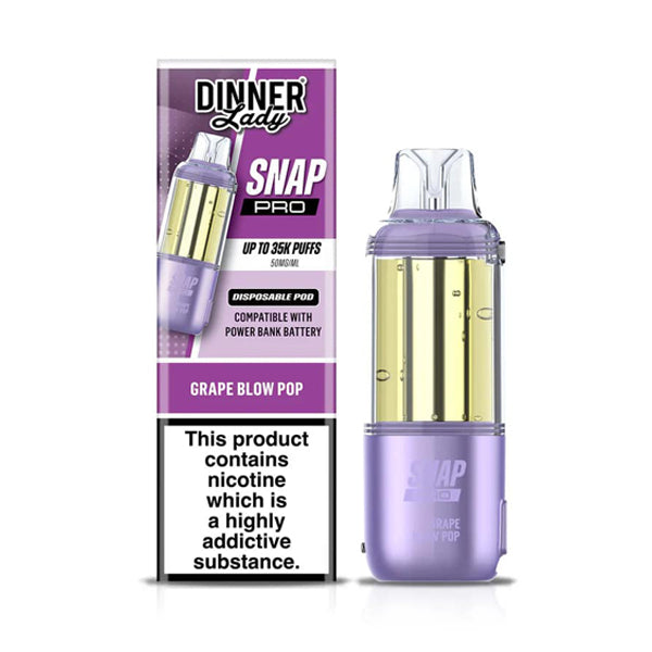 Dinner Lady Snap Pro Disposable Pod Only grape blow pop with packaging