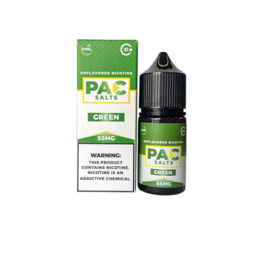 Green PAC Salts 30mL 55mg bottle with packaging