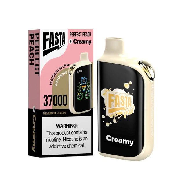 Fasta Burrst 37K Disposable perfect peach creamy with packaging
