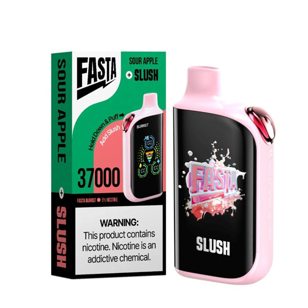 Fasta Burrst 37K Disposable sour apple slush with packaging