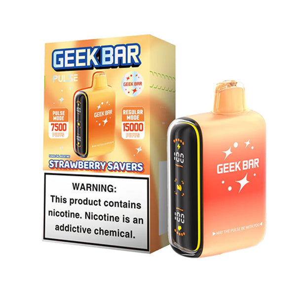Geek Bar Pulse Disposable saver edition with packaging strawberry savers