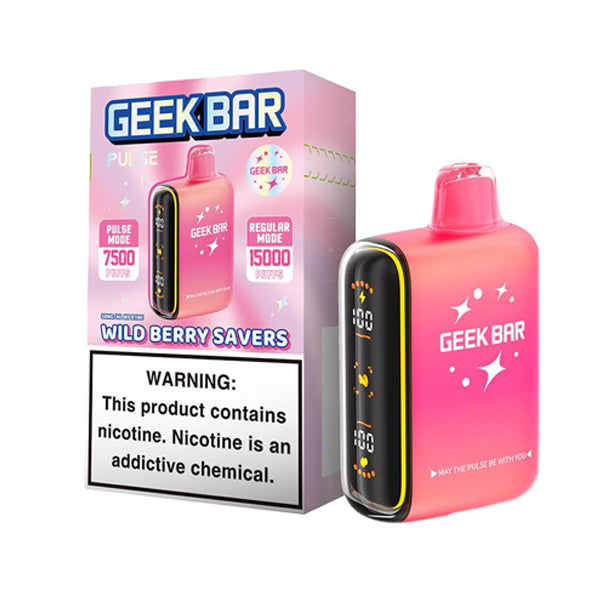 Geek Bar Pulse Disposable saver edition with packaging wild berry savers