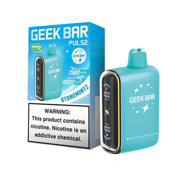 Geek Bar Pulse Disposable 15000 Puff 16mL 50mg stone mintz with packaging