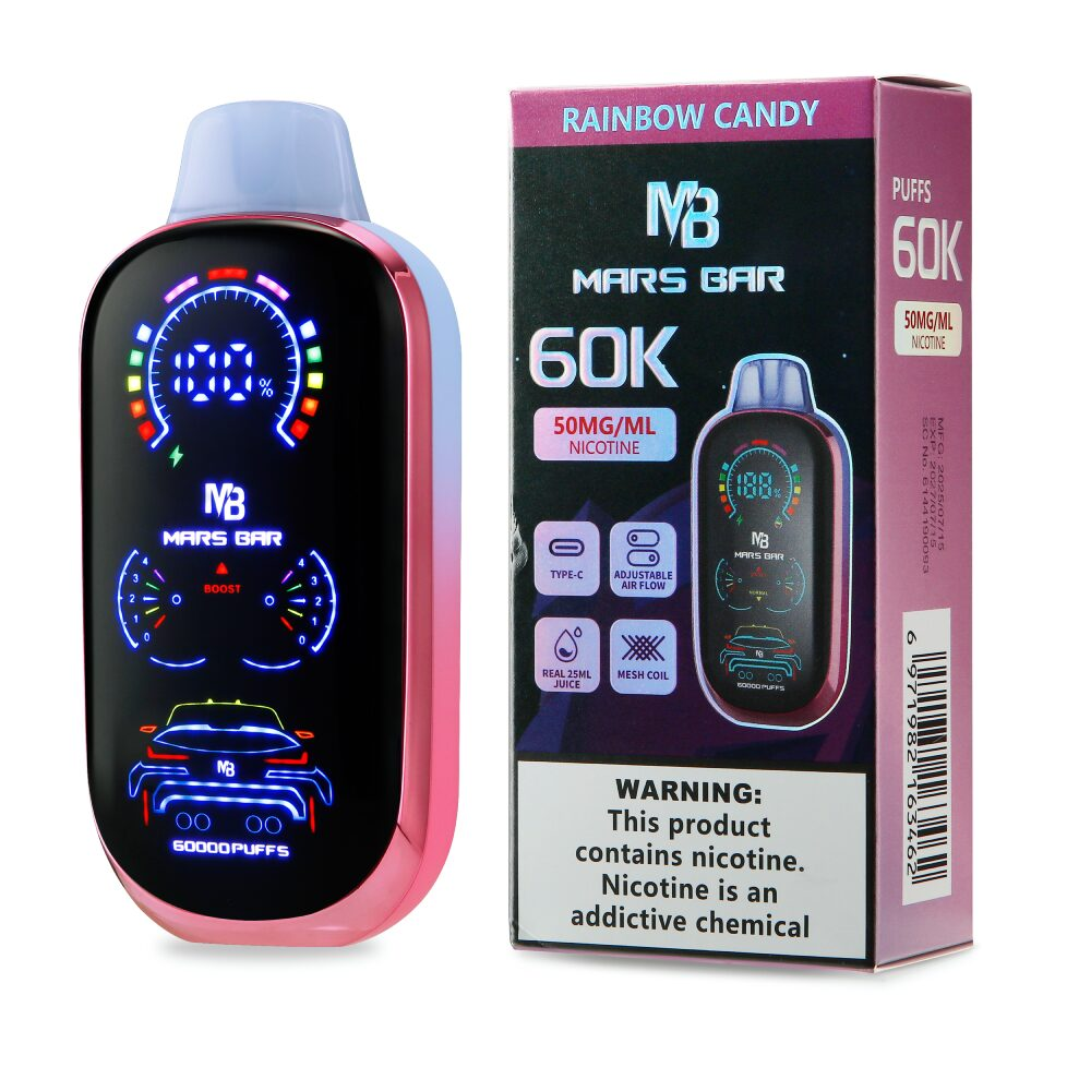 Mars Bar Disposable Rainbow Candy with packaging