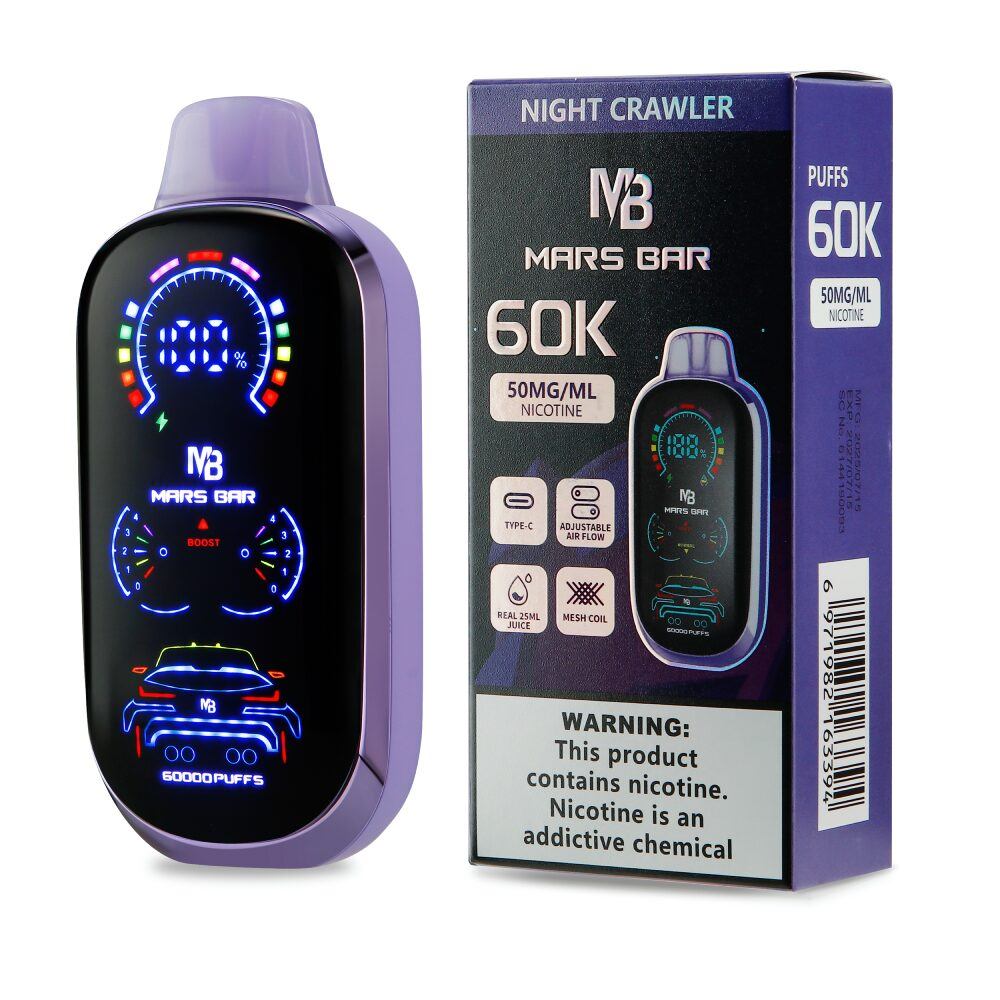 Mars Bar Disposable Night Crawler with packaging