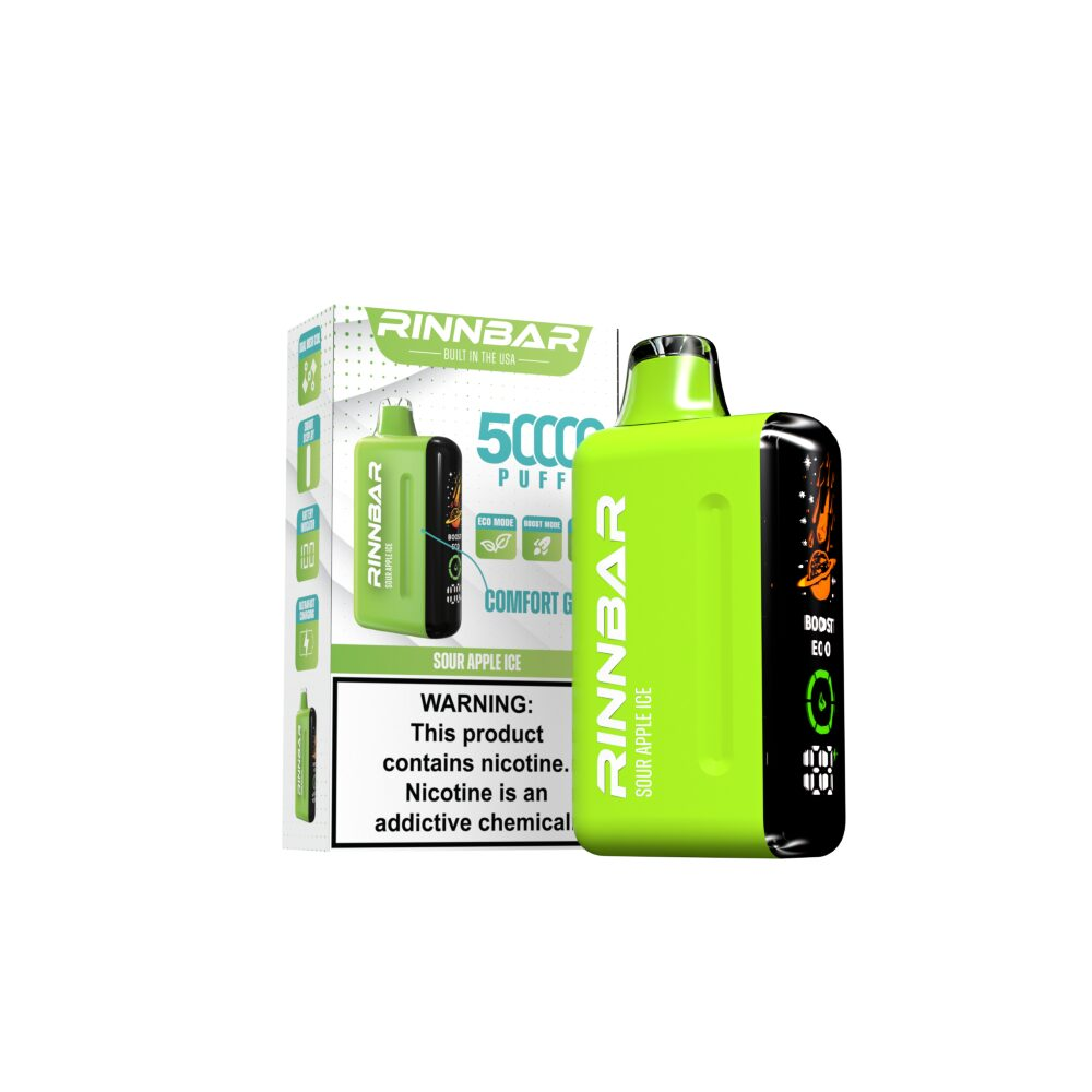 Rinn Bar Disposable Sour Apple Ice with packaging