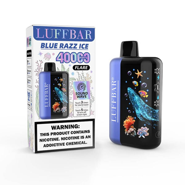 Luffbar Disposable blue razz ice with packaging