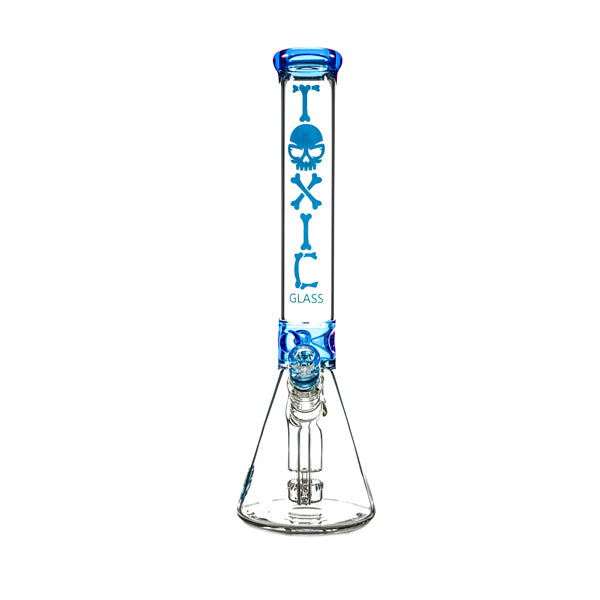 MKGlass TX13 Toxic Skull Beaker 15″ Water Pipe jade blue