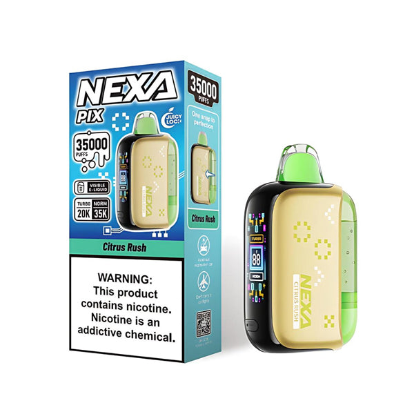 NEXA PIX Disposable citrus rush with packaging
