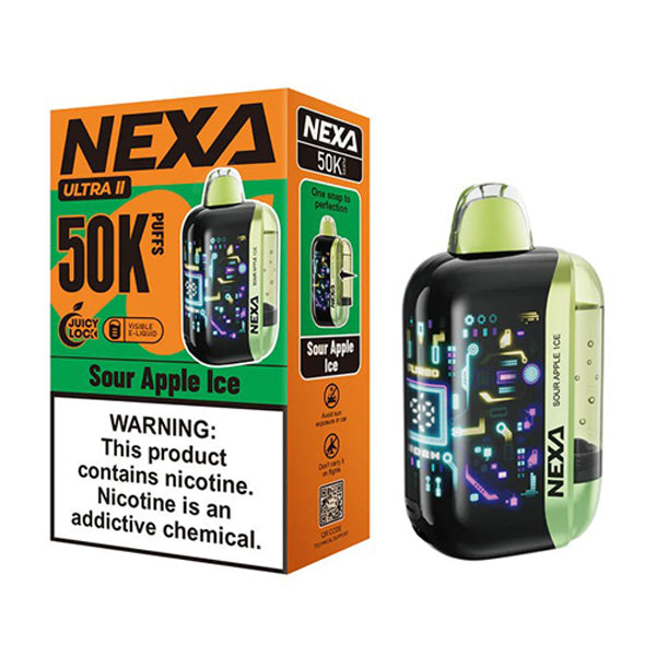 NEXA Ultra 2 Disposable sour apple ice with packaging