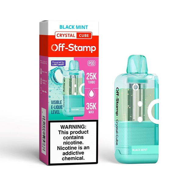 Off Stamp X Cube Crystal Disposable Pod (Crystal Dispo POD) black mint with packaging