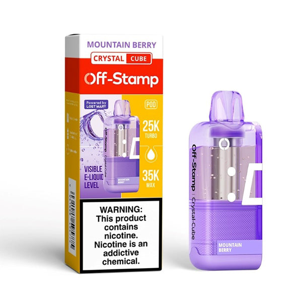 Off Stamp X Cube Crystal Disposable Pod (Crystal Dispo POD) mountain berry with packaging