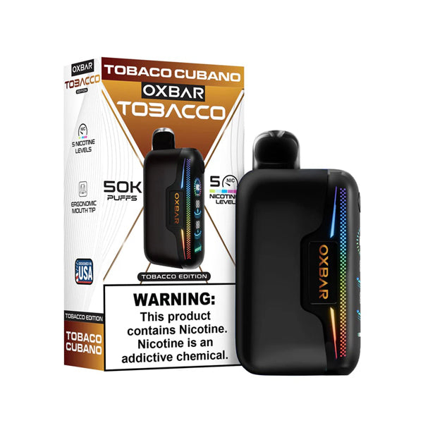 Oxbar Astro Maze 50K Disposable tobacco cubano with packaging