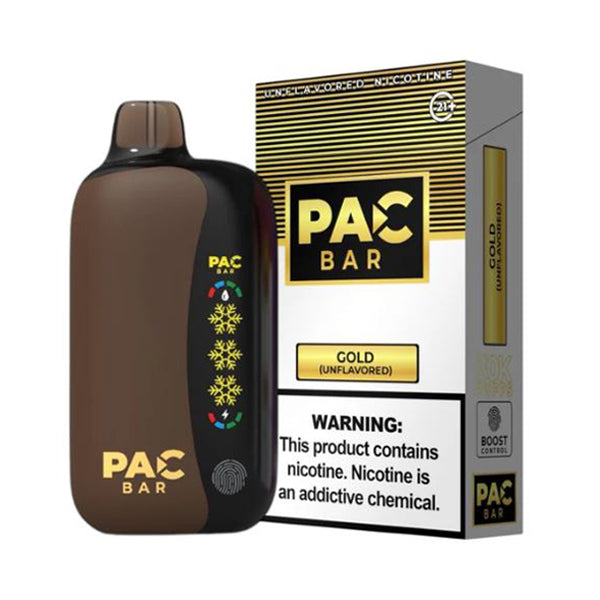 Pac Bar Disposable unflavored gold with packaging