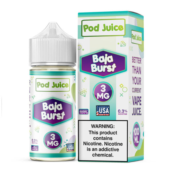 Baja Burst Pod Juice 100mL with packaging