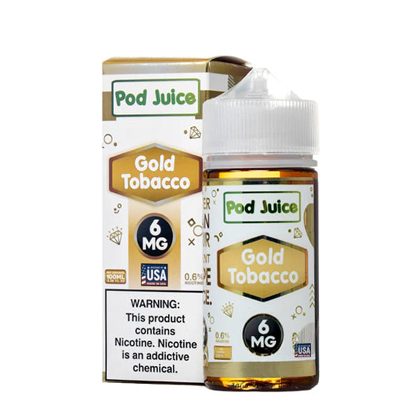 Gold Tobacco Pod Juice 100mL with packaging
