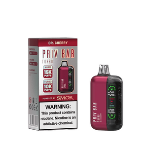Priv Bar Turbo (16mL) 50mg Disposable dr cherry with packaging