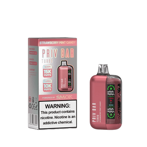 Priv Bar Turbo (16mL) 50mg Disposable strawberry mint candy with packaging