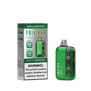 Priv Bar Turbo (16mL) 50mg Disposable triple apple ice with packaging