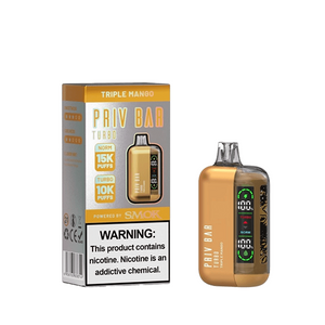 Priv Bar Turbo (16mL) 50mg Disposable triple mango with packaging